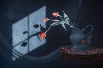 Tulipany w świetle okna autorstwa Lydia Jacobs