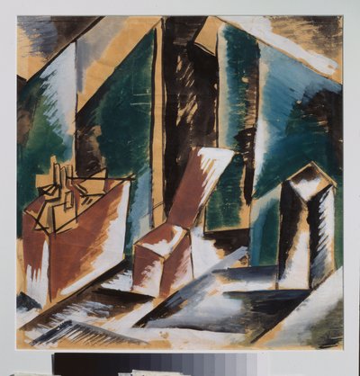 Dekoracja przygotowawcza. Praca Ljubowa (Lioubowa) Siergiejewny Popowej (1889-1924), gwasz na papierze, ok. 1910. Rosyjska sztuka scenograficzna, XX wiek. Prywatna kolekcja. autorstwa Lyubov Sergeevna Popova