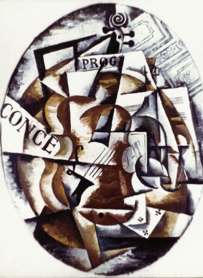 Skrzypce (1915) (malarstwo) autorstwa Lyubov Sergeevna Popova