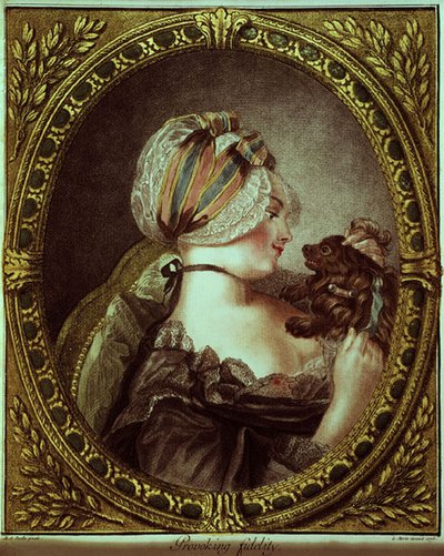 Prowokująca wierność grawerowana przez Louisa Marina Bonneta (1743-93) autorstwa M.A. (after) Parelle