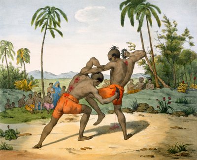 Zapaśnicy z bronią, 1827-35 autorstwa M.E. Burnouf