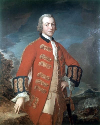 Kapitonas Henris Klintonas (1730-1795) Pirmasis pėdų sargybos pulkas, apie 1758 m. autorstwa M.L Saunders