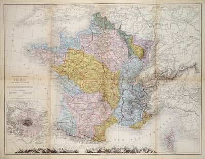 Mapa Francji, ok.1830-40 autorstwa M.M. and Leroy, Ch. Drioux