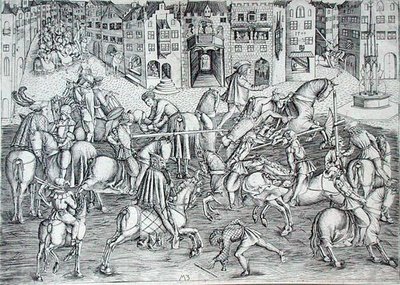 Turniej, ok. 1500 (grawerowanie) autorstwa MZ Master