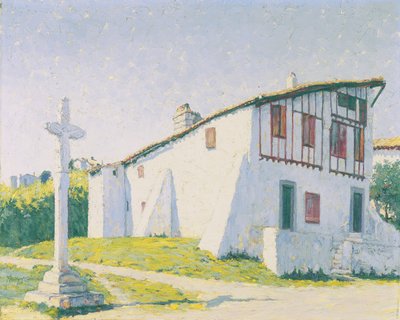 Bisque House, St. Jean de Luz, Francja (olej na płótnie) autorstwa M. Evelyn McCormick