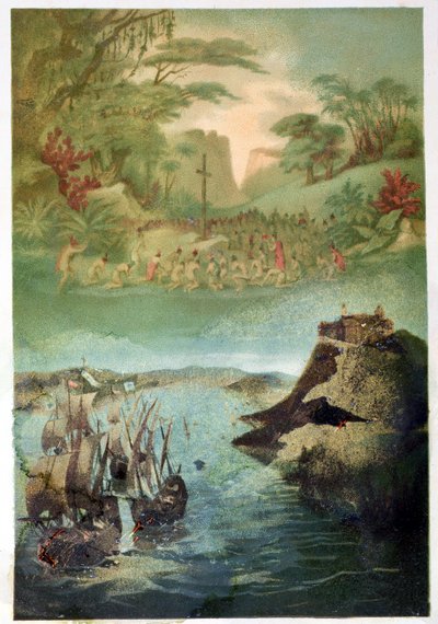 Ewangelizacja ludności indiańskiej i podróże Krzysztofa Kolumba (1451-1506) 1892 autorstwa M. Houssot