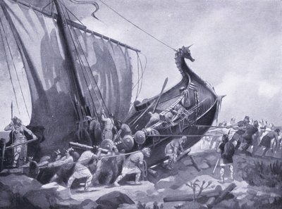 Magnus żegluje wokół Mull of Cantyre AD1098, lata 20. autorstwa M. Mackinlay