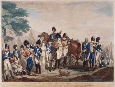 Żołnierze Lojalnego Korpusu Stowarzyszonego i Ochotniczego Miasta Westminster, 1799 autorstwa M Place