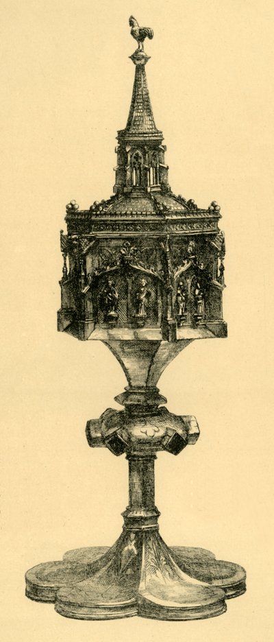 Cyborium miedziane złocone, połowa XV w., 1881 r. autorstwa M Sullivan