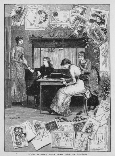 Dobre życzenia właśnie teraz są w sezonie, 1882. autorstwa M. Walker