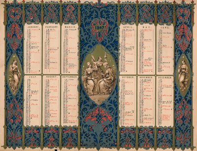 Kalendarz z dniami świętych i urodzinami królewskimi, 1847. autorstwa M and N Hanhart