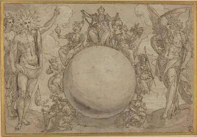 Apollo, Diana i czas z cyklicznymi perypetiami ludzkiego życia autorstwa Maarten de Vos