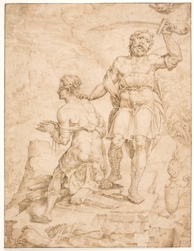Ofiara Abrahama autorstwa Maarten van Heemskerck