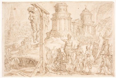 Zniszczenie Aj i powieszenie króla autorstwa Maarten van Heemskerck