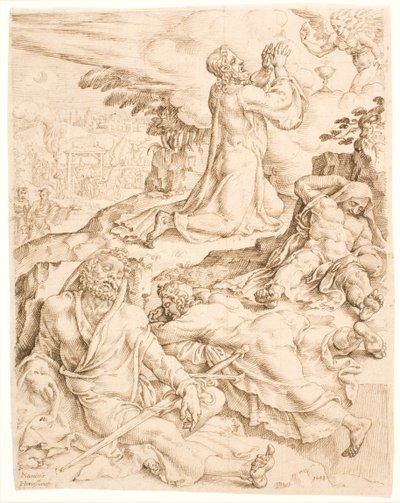 Chrystus na Górze Oliwnej autorstwa Maarten van Heemskerck