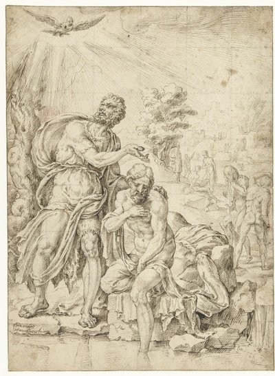 Chrzest Chrystusa autorstwa Maarten van Heemskerck