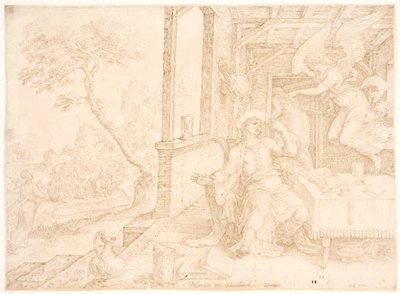 Anioł ukazuje się Filipowi autorstwa Maarten van Heemskerck