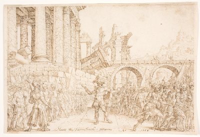 Izrael jest podzielony między Omri i Tibni autorstwa Maarten van Heemskerck