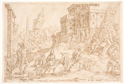 Pochowany król Aj autorstwa Maarten van Heemskerck