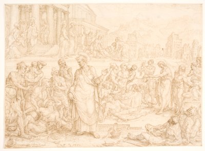 Piotr i inni apostołowie uzdrawiają chorych… autorstwa Maarten van Heemskerck
