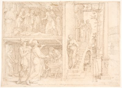 Piotr budzi Tabithę autorstwa Maarten van Heemskerck