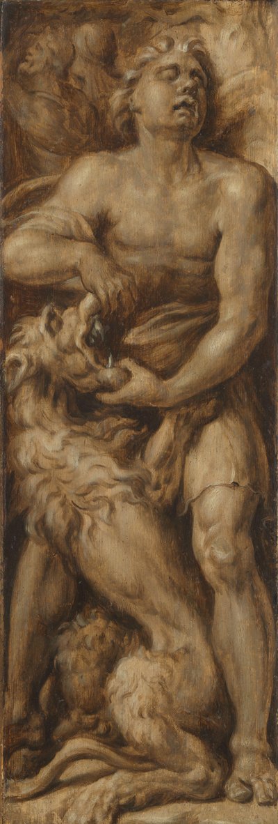 Samson rozdzierający lwa autorstwa Maarten van Heemskerck