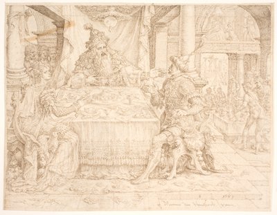 Upadek Hamana autorstwa Maarten van Heemskerck