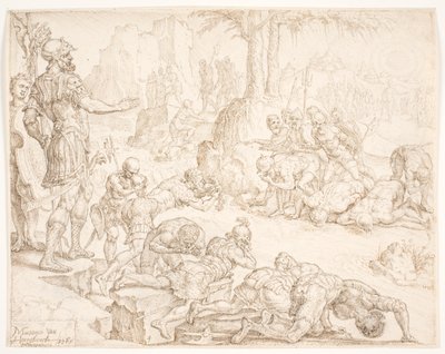 Redukcja armii Gedeona autorstwa Maarten van Heemskerck