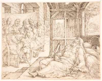Ślepota Tobiasza autorstwa Maarten van Heemskerck