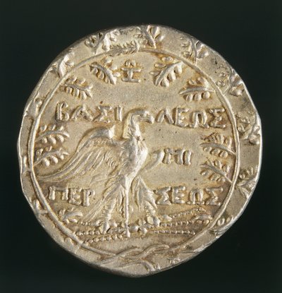 Tetradrachma króla Perseusza Macedońskiego, wybita w Pelli, Królestwo Macedonii, rewers, ok. 179-168 pne (srebro) autorstwa Macedonian