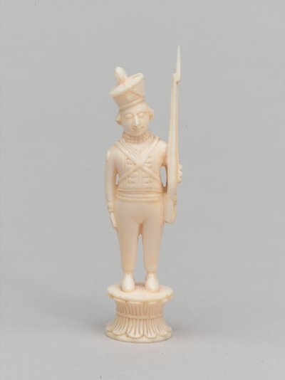 Biały pionek, figura szachowa, Indie, 1820 ok autorstwa Macneill MacLeay