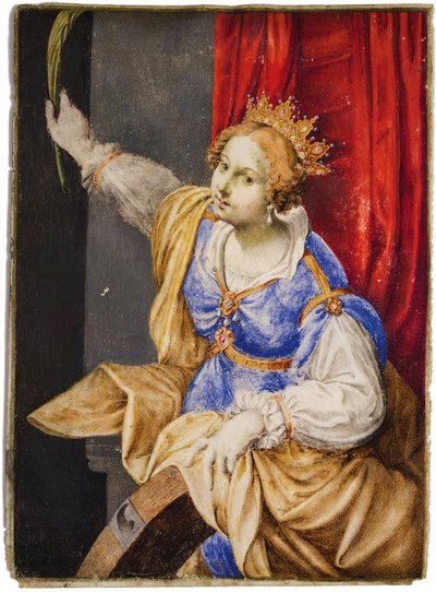 Artemisia Gentileschi jako Święta Katarzyna Aleksandryjska, połowa XVII w. autorstwa Maddalena Corvina
