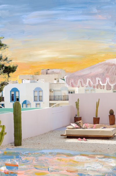 Ibiza, 2022 (farba akrylowa na archiwalnym druku pigmentowym) autorstwa Madeleine Gross