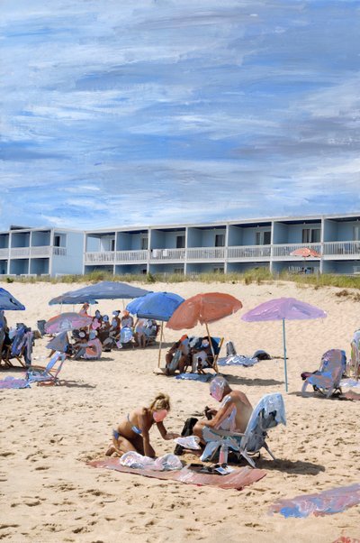 Montauk, 2021 (farba akrylowa na archiwalnym druku pigmentowym) autorstwa Madeleine Gross