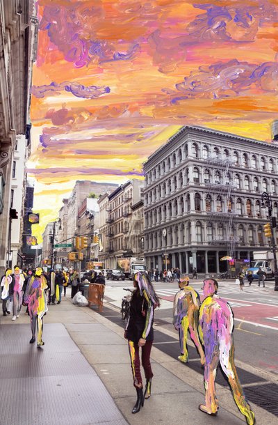 NYC Dream, 2019 (farba akrylowa na archiwalnym druku pigmentowym) autorstwa Madeleine Gross