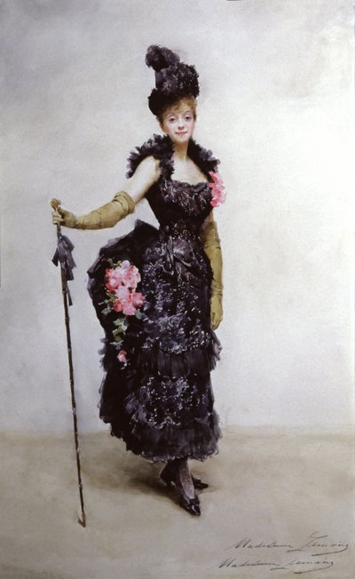Gabrielle Rejane, c.1890-1900 (watercolour) autorstwa Madeleine Lemaire