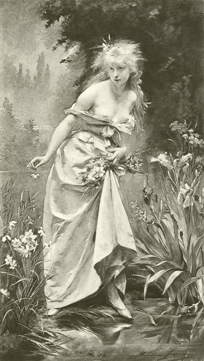Ofelia (grawiura) autorstwa Madeleine Lemaire