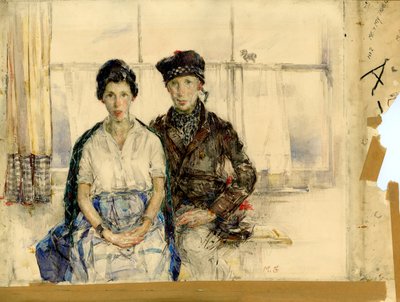 Ja i moja prawdziwa miłość, ok. 1930 (ołówek i akwarela na papierze) autorstwa Madeline Emily Green