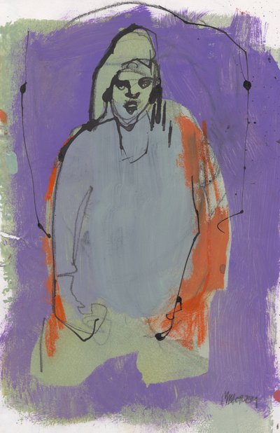 Szkicownik 10, 2024 (tempera, tusz, węgiel na papierze) autorstwa Madgalena Morey