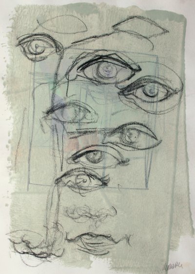 Szkicownik 41, 2025 (tempera, węgiel na papierze) autorstwa Madgalena Morey