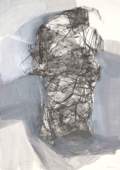 Torso 6, 2022 (węgiel na papierze) autorstwa Madgalena Morey