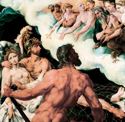Mars i Wenus uwięzione w sieci Wulkana autorstwa Maerten van Heemskerck
