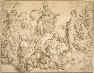 Szatan wzywa Boga, aby usunął jego ochronę z Hioba autorstwa Maerten van Heemskerck