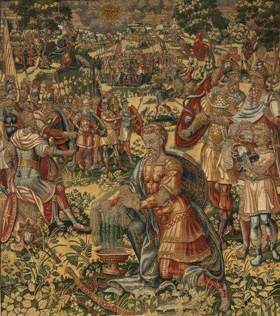 História de Gideon, final do século 16 (seda e lã) polonês autorstwa Maerten van Heemskerck