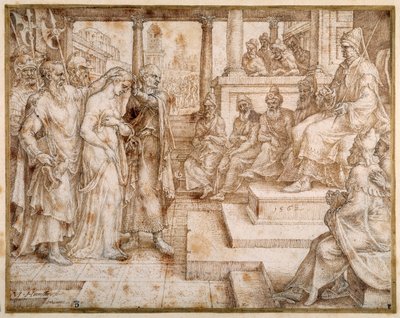 Susannah oskarżona przez Starszych autorstwa Maerten van Heemskerck
