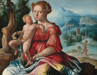Odpoczynek podczas ucieczki do Egiptu, ok. 1530 (olej na płycie) autorstwa Maerten van Heemskerck