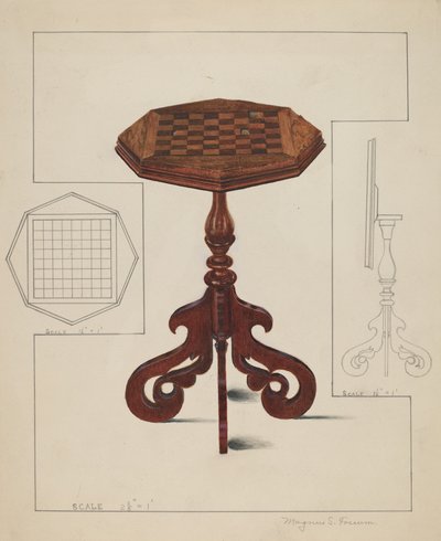 Szachownica Blat uchylny, ok. 1900 1936. autorstwa Magnus S. Fossum