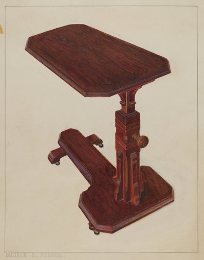 Nieprawidłowy stolik nocny, c. 1936. autorstwa Magnus S. Fossum