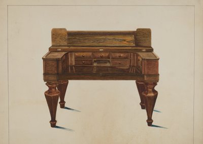Melodeon przekształcony w biurko, c. 1937. autorstwa Magnus S. Fossum