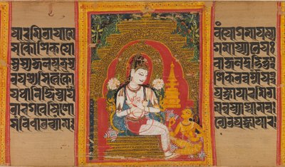 Bodhisattwa Avalokiteśwara Objaśnia Dharmę wielbicielowi..., początek XII wieku. autorstwa Mahavihara Master